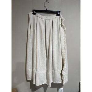 Sunday in Brooklyn Anthropologie Pleated Blanket Maxi Skirt Cream Sz Med Hemmed